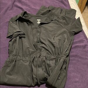 Black Button-Up Jumpsuit Girlfriend Collective